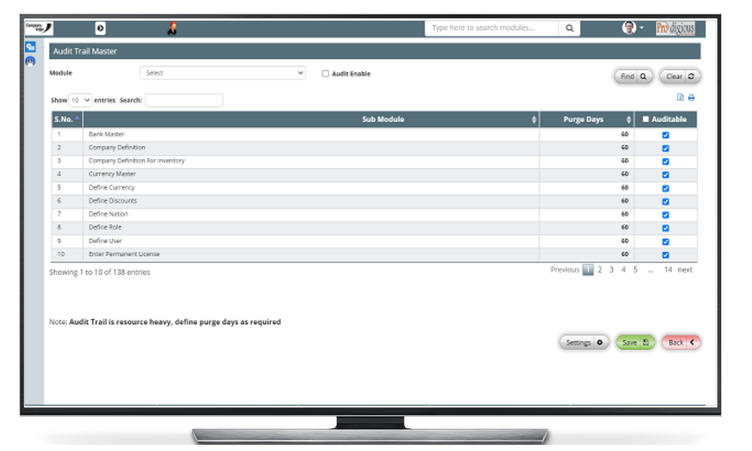 Audit-Trials screenshot